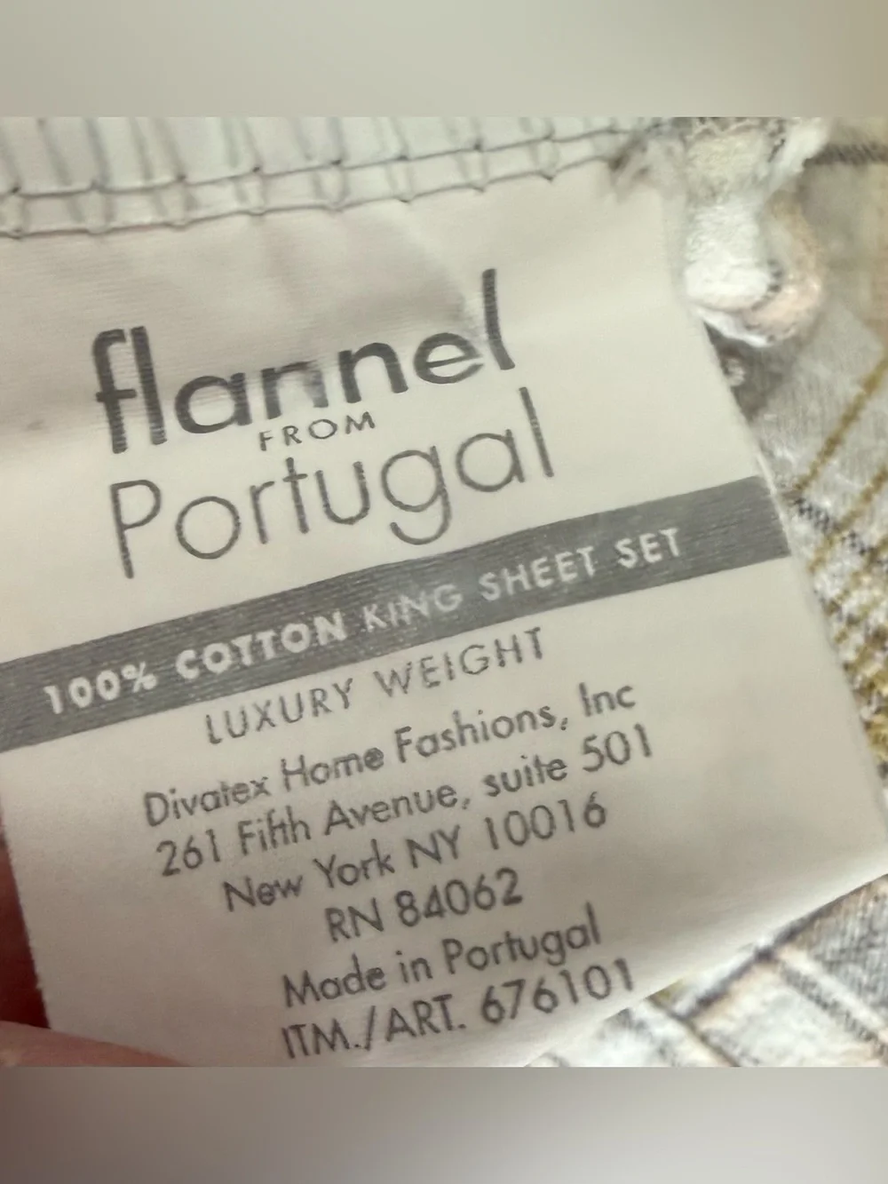 Flannel From Portugal King Pillowcases Set of 2 100% Cotton Plaid